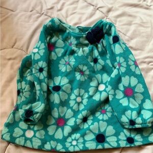 child of mine Teal Floral Fleece Dress with Pink and Navy Accents
